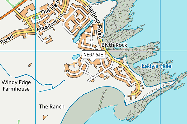 NE67 5JE map - OS VectorMap District (Ordnance Survey)