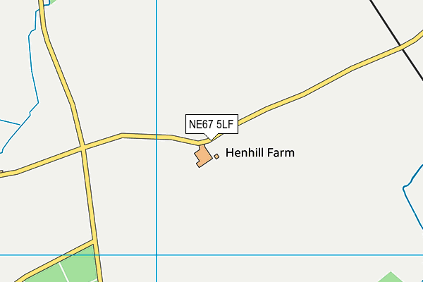 NE67 5LF map - OS VectorMap District (Ordnance Survey)