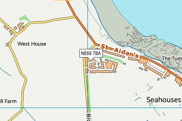 NE68 7BA map - OS VectorMap District (Ordnance Survey)