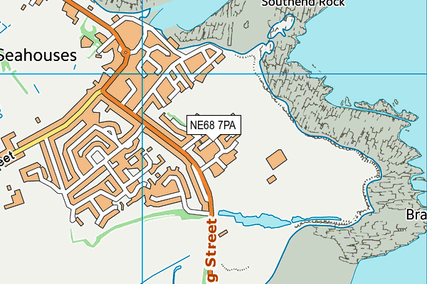 NE68 7PA map - OS VectorMap District (Ordnance Survey)