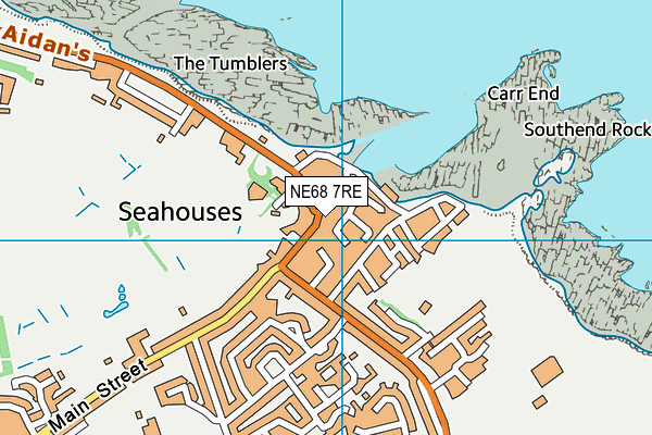 NE68 7RE map - OS VectorMap District (Ordnance Survey)