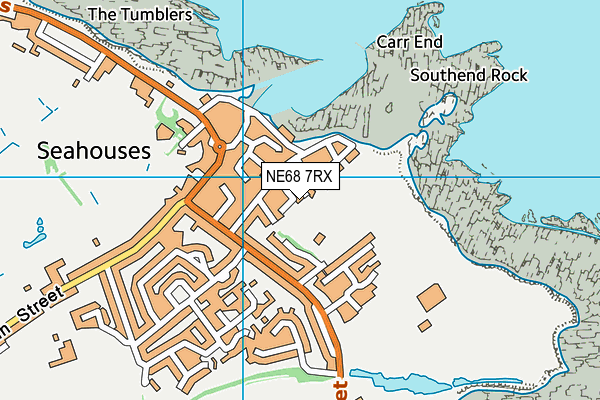 NE68 7RX map - OS VectorMap District (Ordnance Survey)
