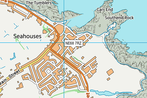 NE68 7RZ map - OS VectorMap District (Ordnance Survey)