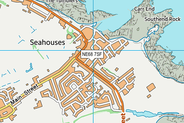 NE68 7SF map - OS VectorMap District (Ordnance Survey)