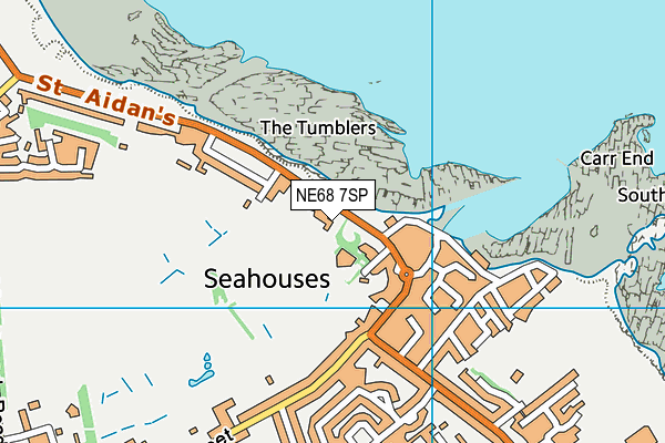 The Ocean Club map (NE68 7SP) - OS VectorMap District (Ordnance Survey)