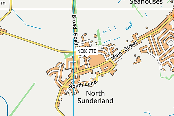 NE68 7TE map - OS VectorMap District (Ordnance Survey)