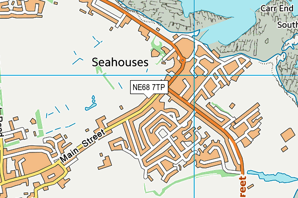 NE68 7TP map - OS VectorMap District (Ordnance Survey)