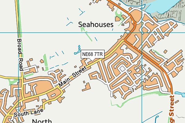 NE68 7TR map - OS VectorMap District (Ordnance Survey)