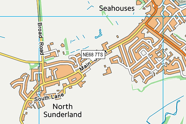 NE68 7TS map - OS VectorMap District (Ordnance Survey)