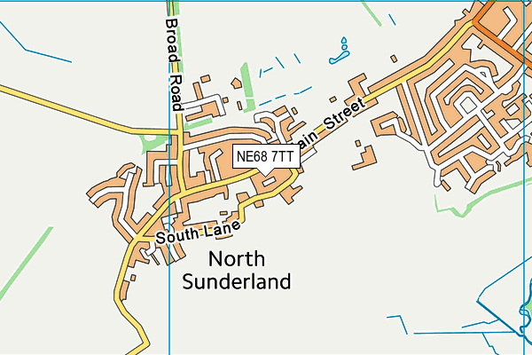 NE68 7TT map - OS VectorMap District (Ordnance Survey)