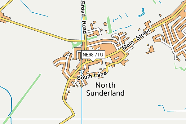 NE68 7TU map - OS VectorMap District (Ordnance Survey)