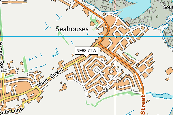 NE68 7TW map - OS VectorMap District (Ordnance Survey)
