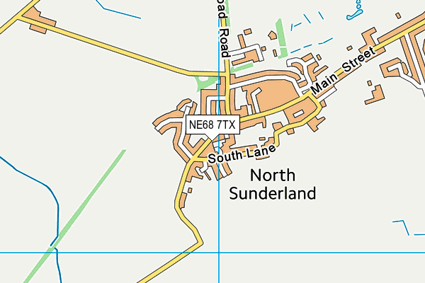 NE68 7TX map - OS VectorMap District (Ordnance Survey)