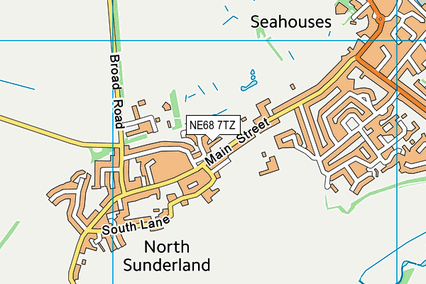 NE68 7TZ map - OS VectorMap District (Ordnance Survey)
