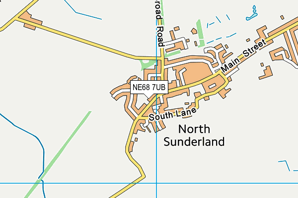 NE68 7UB map - OS VectorMap District (Ordnance Survey)