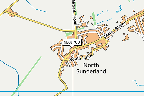 NE68 7UD map - OS VectorMap District (Ordnance Survey)