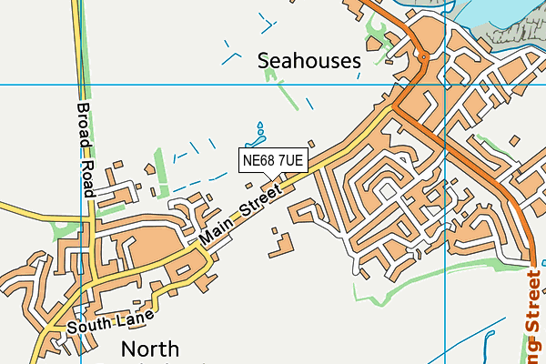 NE68 7UE map - OS VectorMap District (Ordnance Survey)