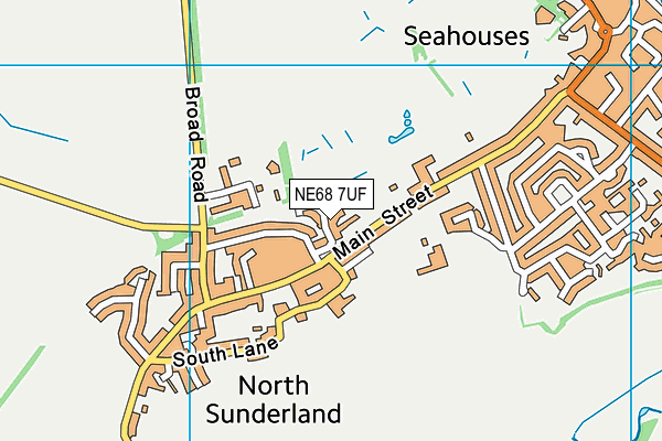 NE68 7UF map - OS VectorMap District (Ordnance Survey)