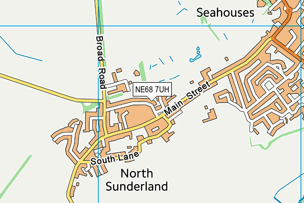 NE68 7UH map - OS VectorMap District (Ordnance Survey)