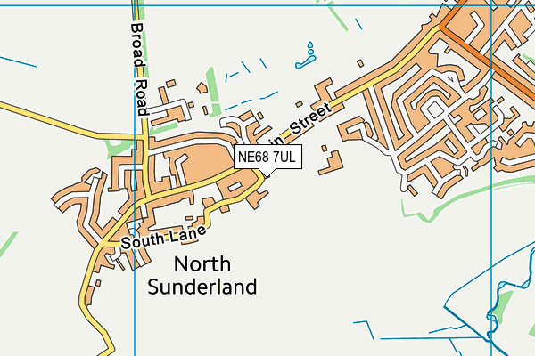 NE68 7UL map - OS VectorMap District (Ordnance Survey)