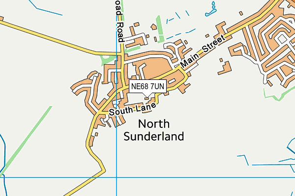 NE68 7UN map - OS VectorMap District (Ordnance Survey)