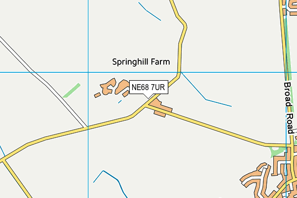 NE68 7UR map - OS VectorMap District (Ordnance Survey)