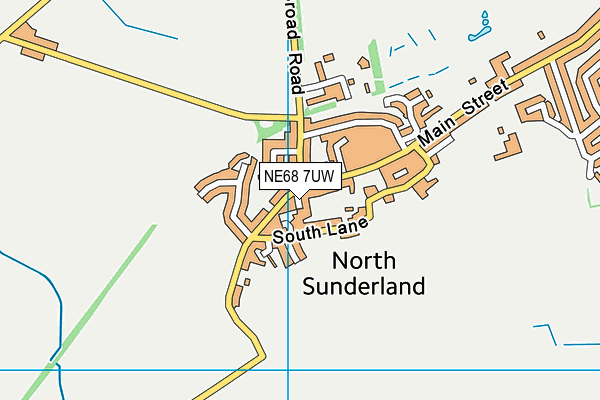 NE68 7UW map - OS VectorMap District (Ordnance Survey)