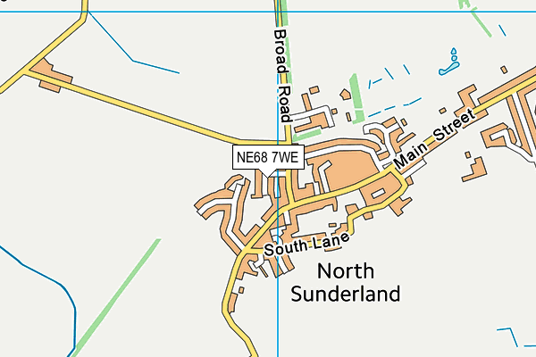 NE68 7WE map - OS VectorMap District (Ordnance Survey)