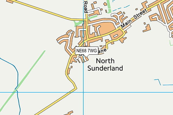 NE68 7WG map - OS VectorMap District (Ordnance Survey)