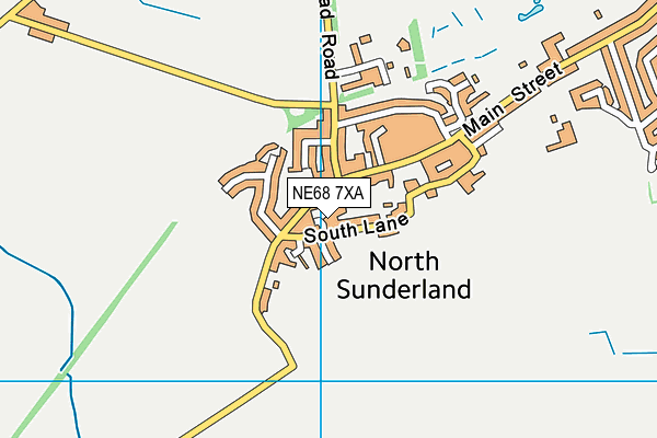 NE68 7XA map - OS VectorMap District (Ordnance Survey)