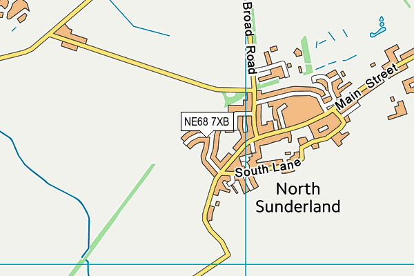 NE68 7XB map - OS VectorMap District (Ordnance Survey)