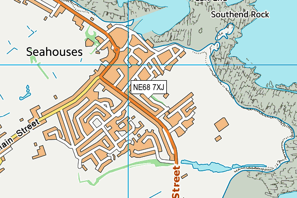 NE68 7XJ map - OS VectorMap District (Ordnance Survey)