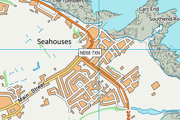 NE68 7XN map - OS VectorMap District (Ordnance Survey)