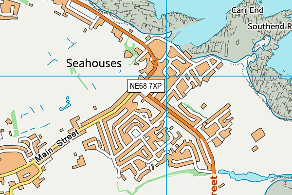 NE68 7XP map - OS VectorMap District (Ordnance Survey)