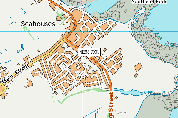 NE68 7XR map - OS VectorMap District (Ordnance Survey)