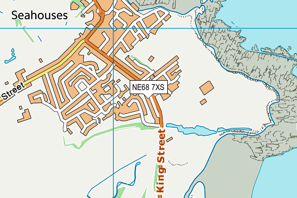 NE68 7XS map - OS VectorMap District (Ordnance Survey)