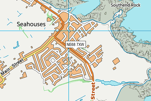 NE68 7XW map - OS VectorMap District (Ordnance Survey)