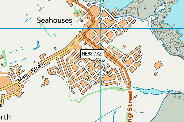 NE68 7XZ map - OS VectorMap District (Ordnance Survey)