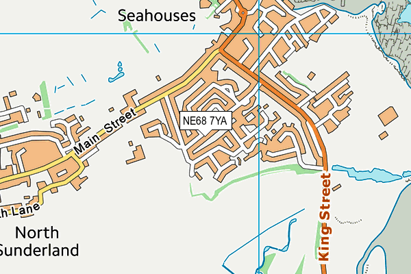 NE68 7YA map - OS VectorMap District (Ordnance Survey)