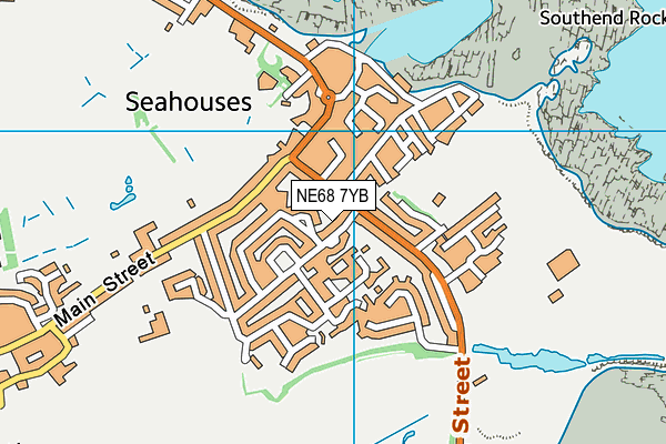 NE68 7YB map - OS VectorMap District (Ordnance Survey)