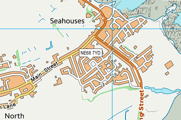 NE68 7YD map - OS VectorMap District (Ordnance Survey)