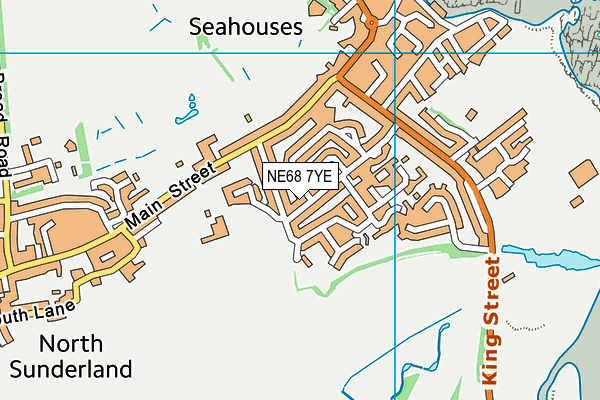 NE68 7YE map - OS VectorMap District (Ordnance Survey)