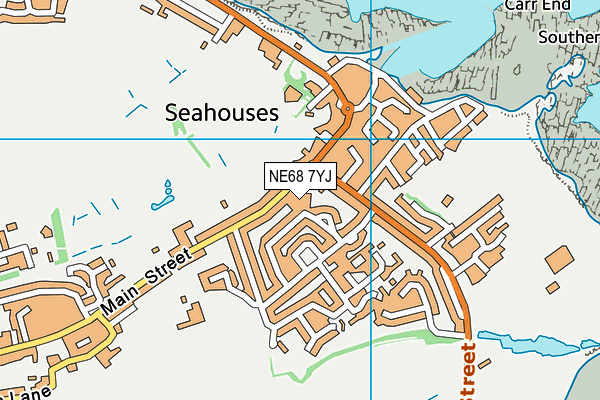 NE68 7YJ map - OS VectorMap District (Ordnance Survey)