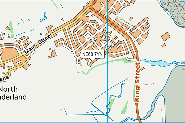 NE68 7YN map - OS VectorMap District (Ordnance Survey)