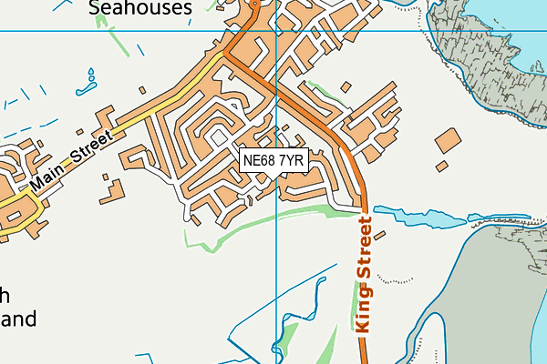 NE68 7YR map - OS VectorMap District (Ordnance Survey)