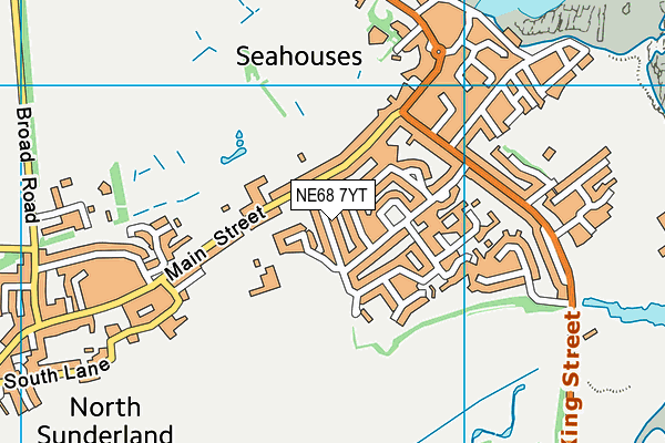 NE68 7YT map - OS VectorMap District (Ordnance Survey)