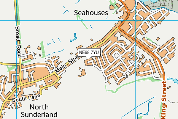 NE68 7YU map - OS VectorMap District (Ordnance Survey)