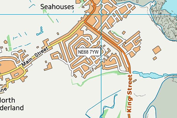 NE68 7YW map - OS VectorMap District (Ordnance Survey)