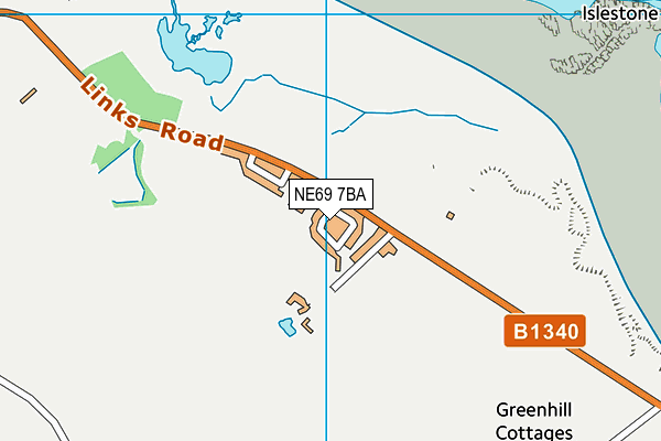 NE69 7BA map - OS VectorMap District (Ordnance Survey)