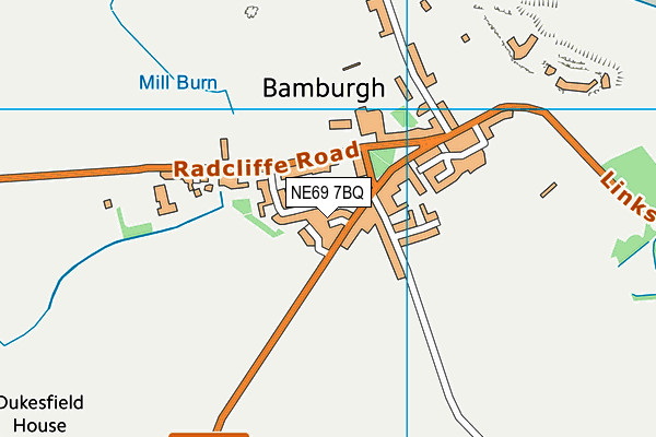 NE69 7BQ map - OS VectorMap District (Ordnance Survey)